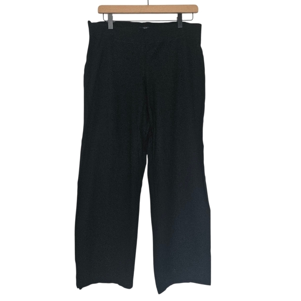 Eileen Fisher Black Pull Pn Pants Wide Leg Size M